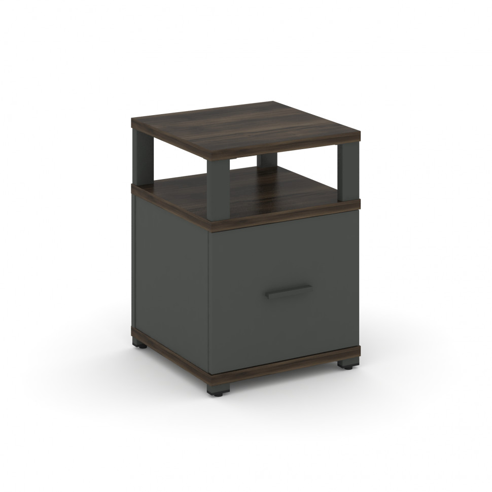 Concept Тумба приставная 1 распаш. фасад с надставкой CN.TUP-005 A Дуб Мали/Антрацит/Металл Антрацит