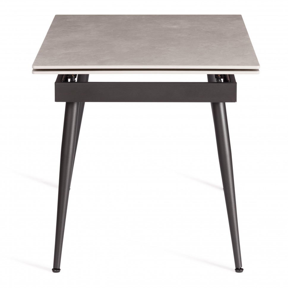 Стол обеденный Lord Grey/Лорд Грей столешница керамика (матовая) /опоры металл, светло-серый/чёрный, (120+30+30)x80x75(+1) см