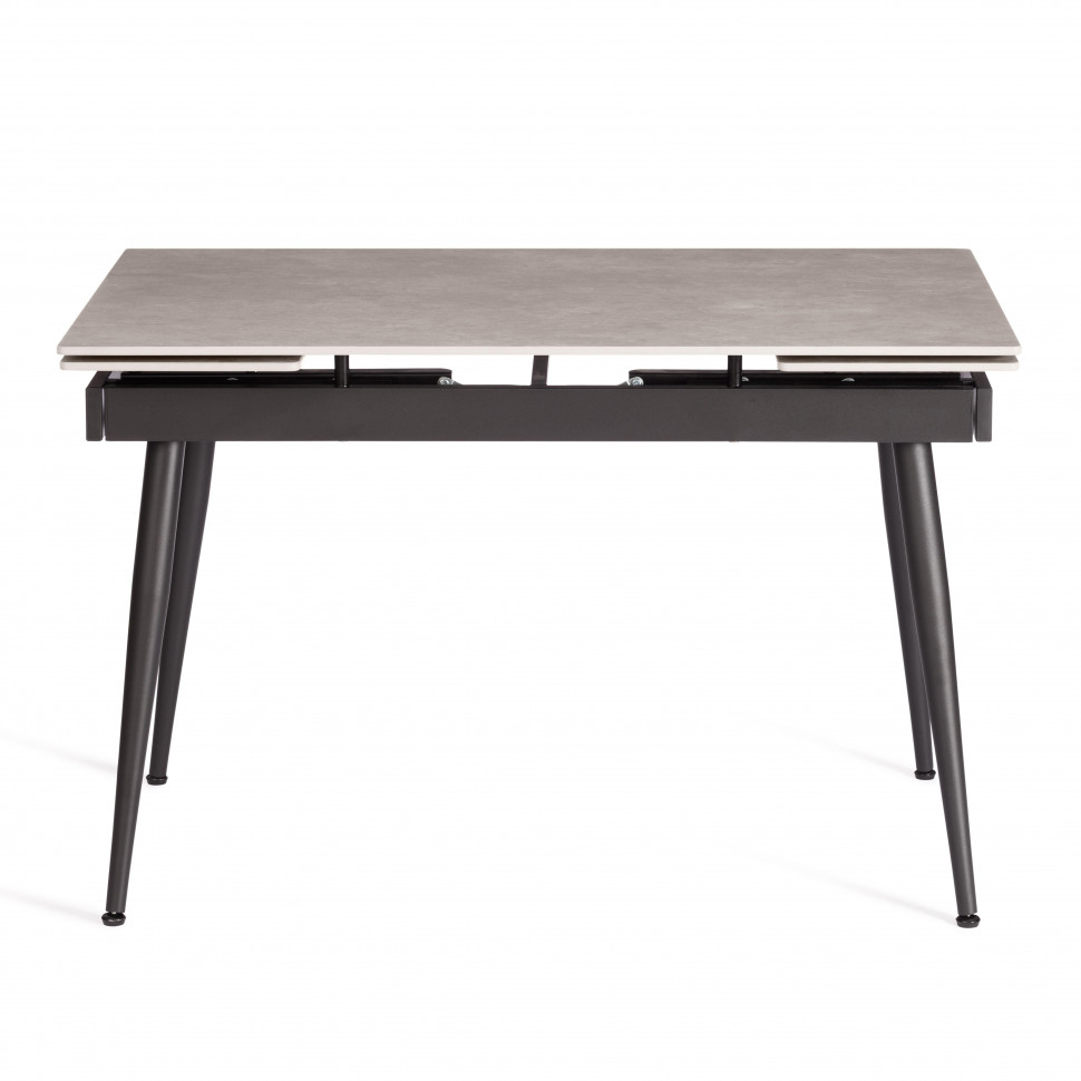 Стол обеденный Lord Grey/Лорд Грей столешница керамика (матовая) /опоры металл, светло-серый/чёрный, (120+30+30)x80x75(+1) см