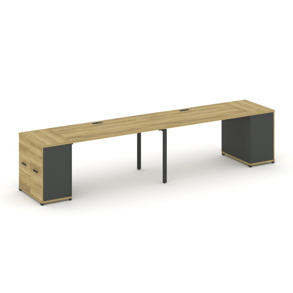 Concept Рабочая станция с опорными распаш. шкафами CN.ORS-219 A Дуб Винченцо/Антрацит/Металл Антраци Concept Рабочая станция с опорными распаш. шкафами CN.ORS-219 A Дуб Винченцо/Антрацит/Металл Антраци
