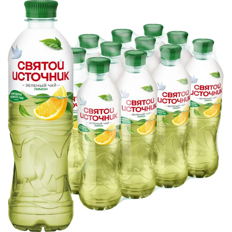 Чай холодный Святой Источник зеленый, лимон негаз ПЭТ 0,5л