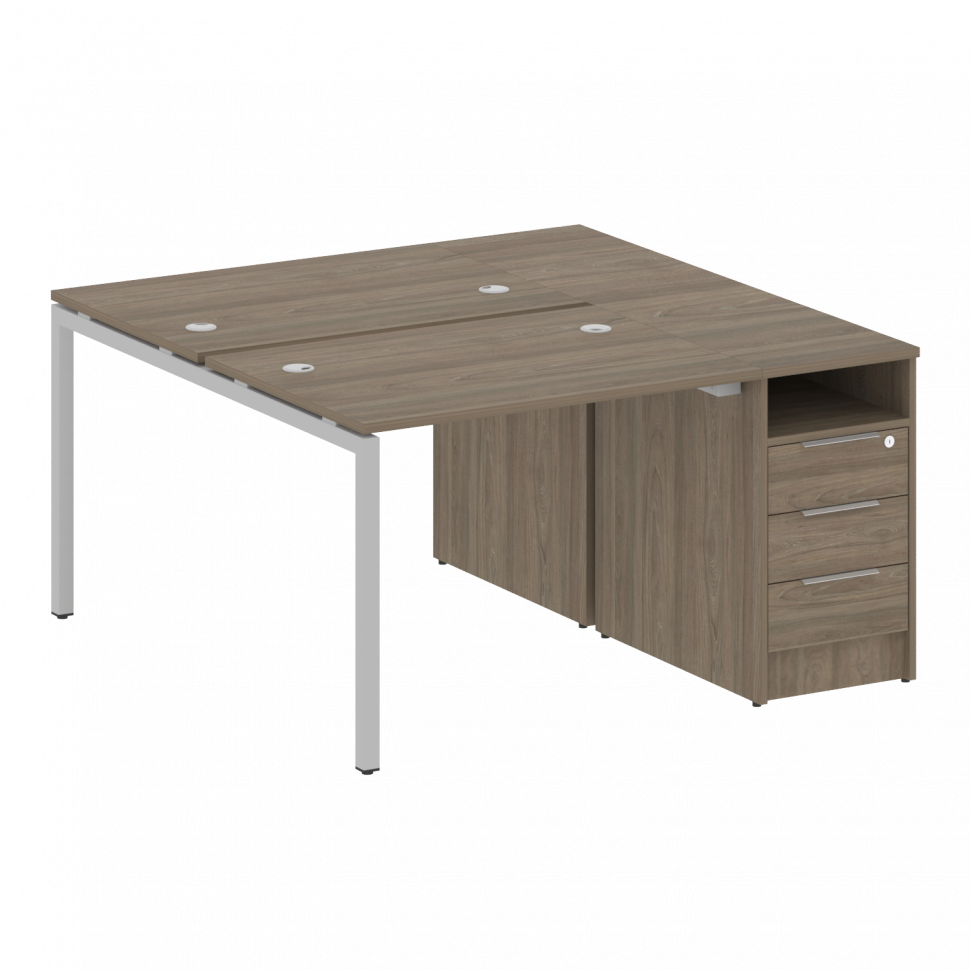 Metal System Quattro Рабочая станция с тумбой на П-образном м/к 40БП.РС-СТП-2.1 Вяз Благородный/Мета Metal System Quattro Рабочая станция с тумбой на П-образном м/к 40БП.РС-СТП-2.1 Вяз Благородный/Мета