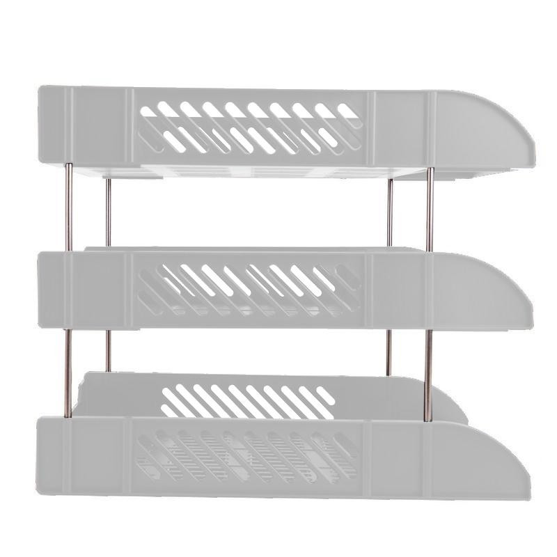 Лоток горизонтальный для бумаг Deli E9217Grey набор 3шт на металл.стерж сер