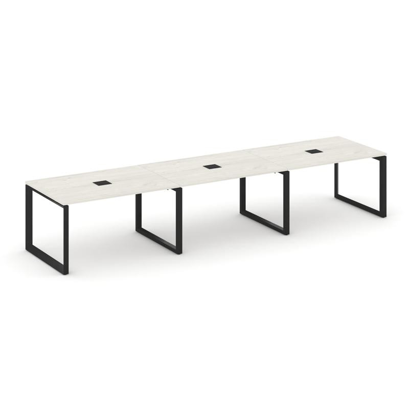 Style Project Стол переговорный SN-59O.SPRG-022 Дуб Наварра/Металл Черный 3540*980*750