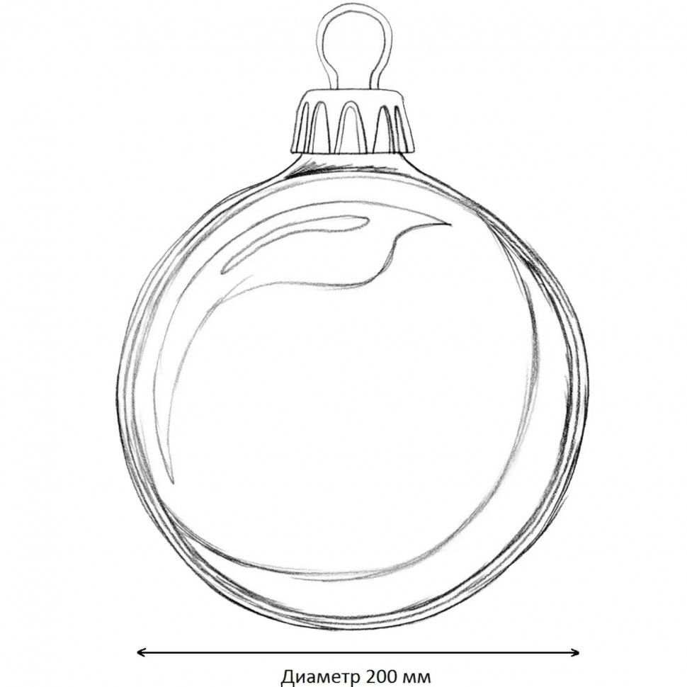 Шар елочный 200мм, с глиттером лакированный (золотой) 479876