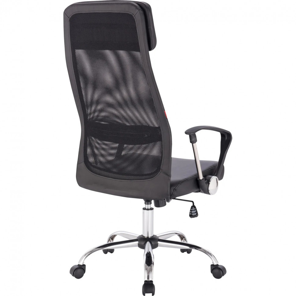 Кресло BN_Sp_EChair-589 TPU сетка/кожзам черный, хром