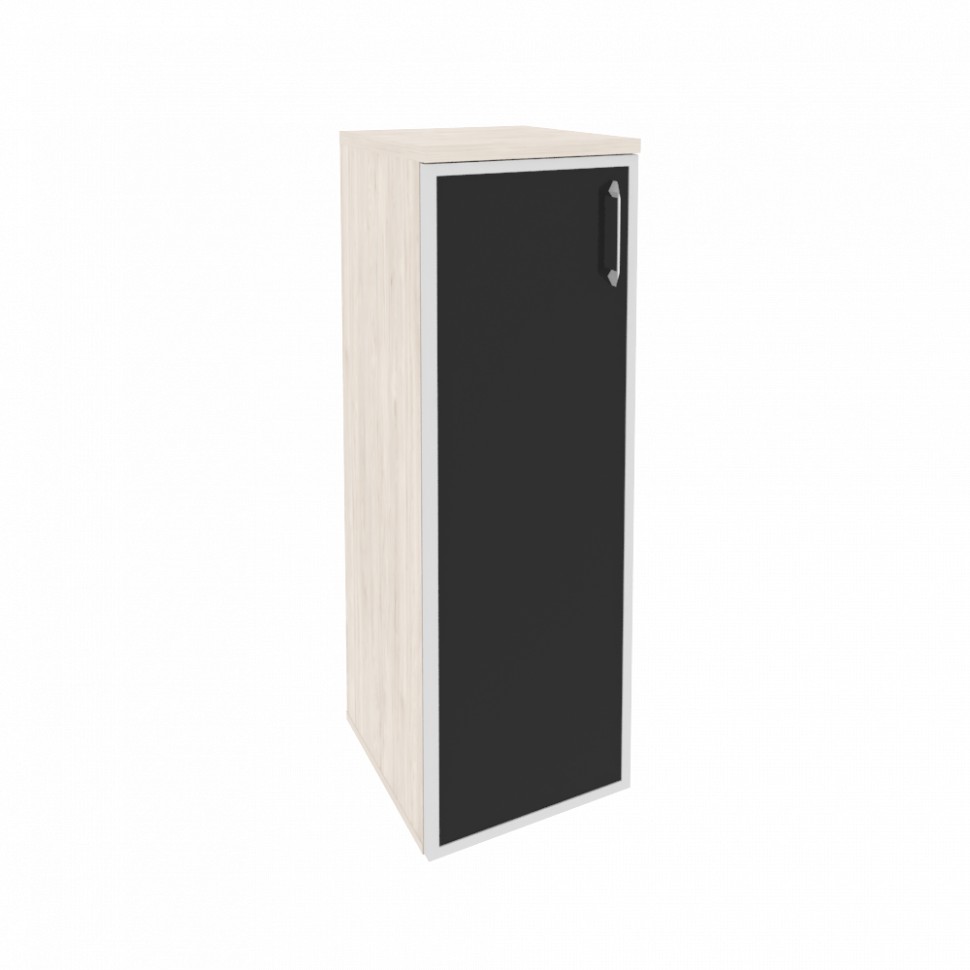 Onix Шкаф средний узкий левый O.SU-2.4 R (L) black Денвер Светлый/Стекло Black 400*420*1207
