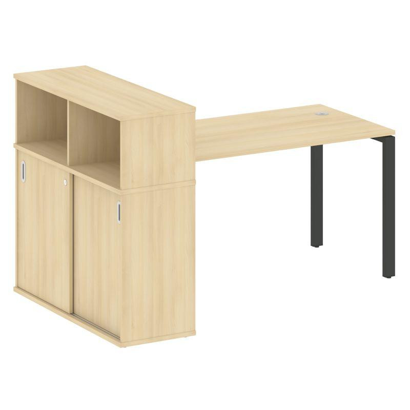 Metal System Стол письменный с шкафом-купе на П-образном м/к БП.РС-СШК-3.3 Т Акация Лорка/Металл Ант Metal System Стол письменный с шкафом-купе на П-образном м/к БП.РС-СШК-3.3 Т Акация Лорка/Металл Ант