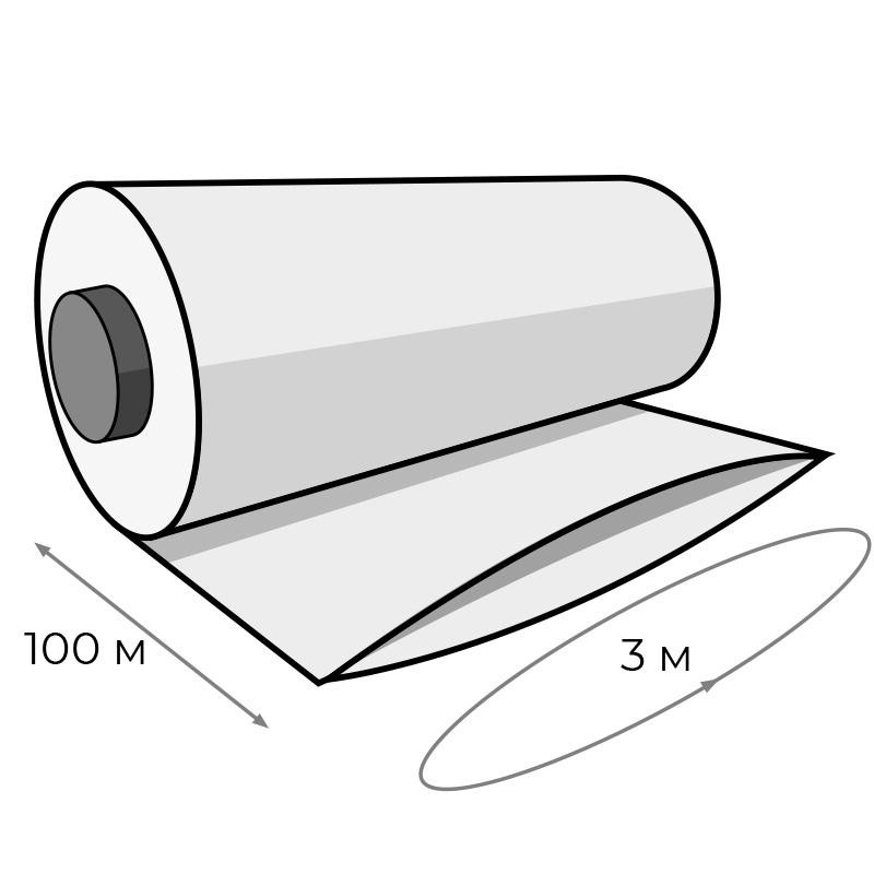 Пленка укрывная рукав ПВД 60мкм 100х1,5м, прозрачная,толщ.ркв 120 мкм СПб