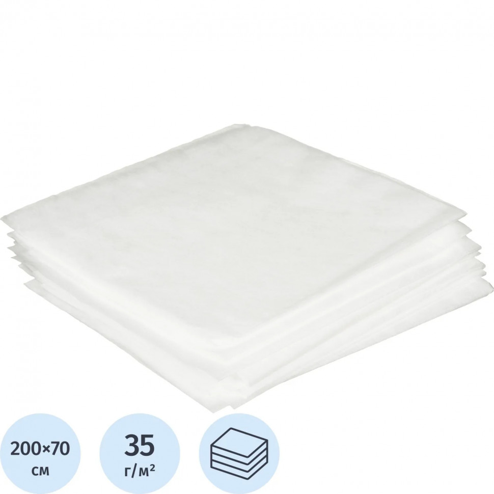 Простыня 200x70, спанбонд ламин., 10шт/уп, штучно, 02-196
