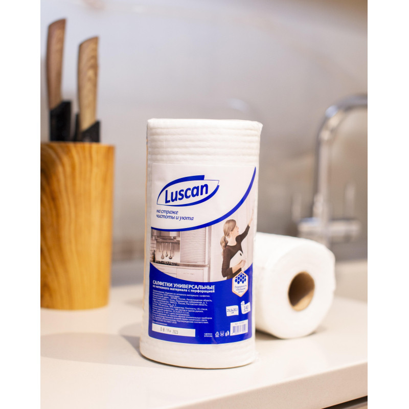 Салфетки хозяйственные Luscan универсал 25,5х20,5см 45г/м2 140л/рул