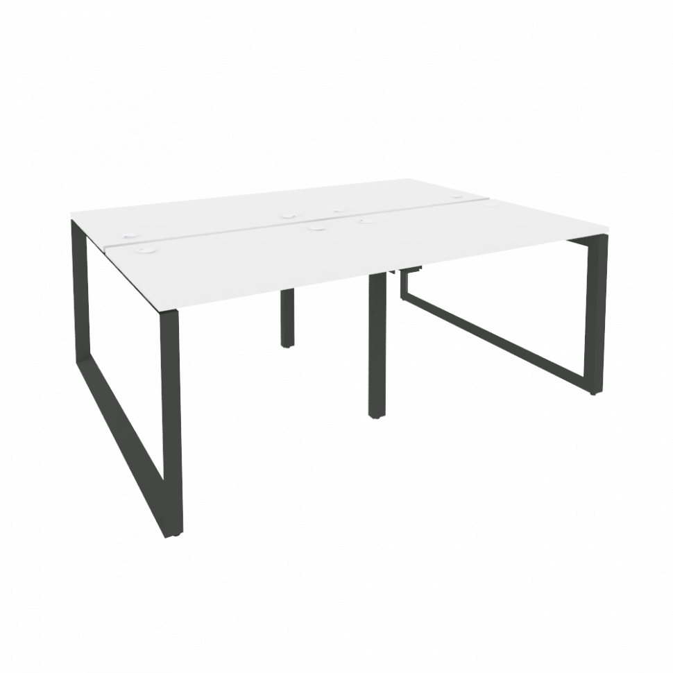 Onix Рабочая станция на О-образном м/к O.MO-D.RS-4.1.7 Белый Бриллиант/Металл Антрацит 1960*1475*750