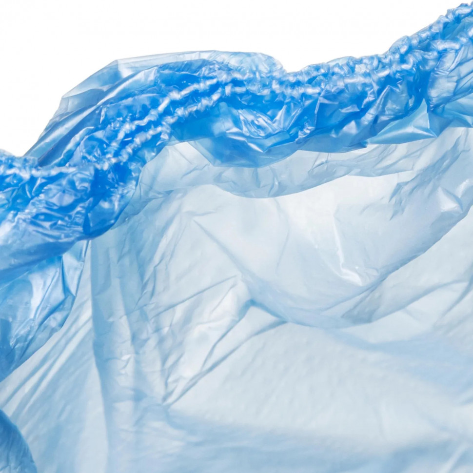 Бахилы 2,7 г, 1рез, синий, 10 мкм, Комус, 500пар/уп