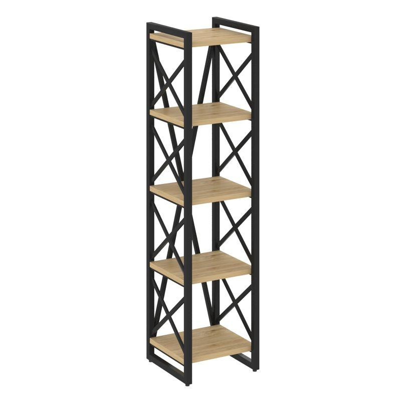 Loft Стеллаж на рег. опорах-5 полок VR.L-MST.O-5.4 Тиквуд Светлый/Металл Черный 400*400*1650 Loft Стеллаж на рег. опорах-5 полок VR.L-MST.O-5.4 Тиквуд Светлый/Металл Черный 400*400*1650