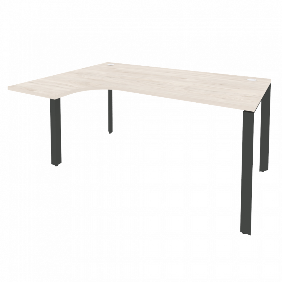 Onix Стол эргономичный левый на П-образном м/к O.MP-SA-4 (L) Денвер Светлый/Металл Антрацит 1580*118