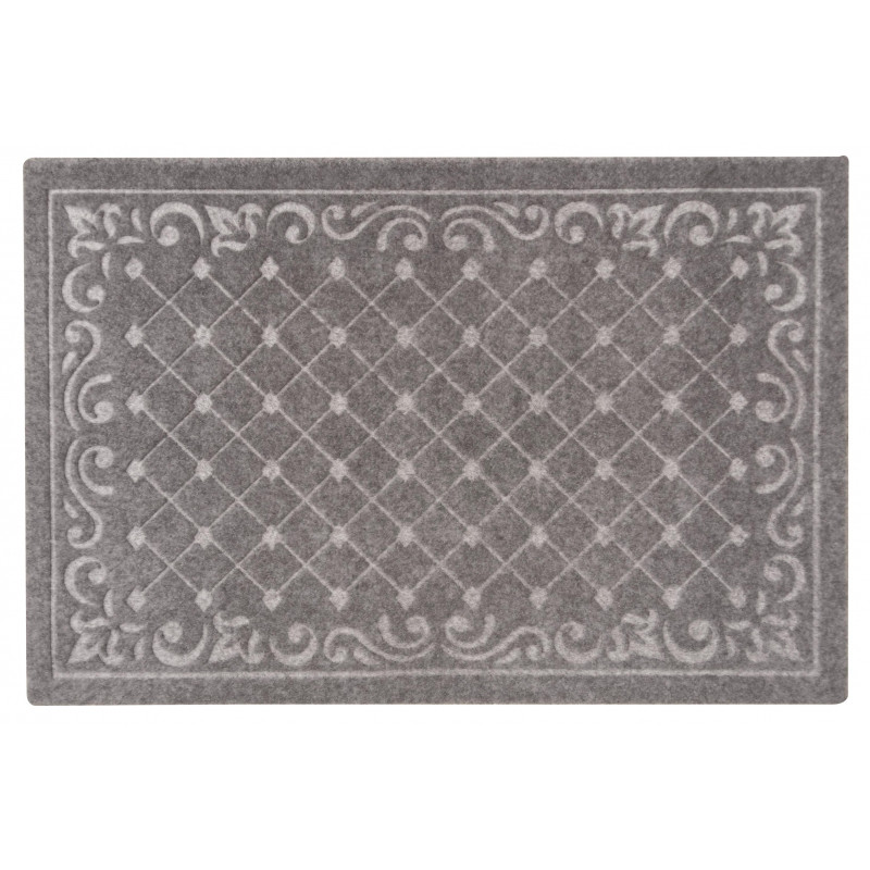 Коврик входной влаговпитывающий с тисн ХОЛЛ In'Loran 60х90см серый 130-694