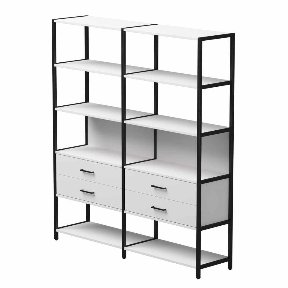 Набор стеллажных систем №7 Everprof EVO (ЭВО) 1635x385x1840 Белый/Черный