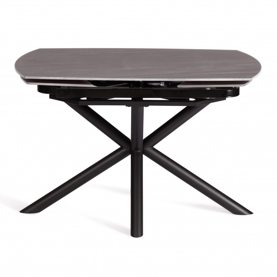 Стол обеденный Winston/Винстон столешница керамика (матовая) /опоры металл, темно-серый/черный, (120+30+30)x80x75(+1) см