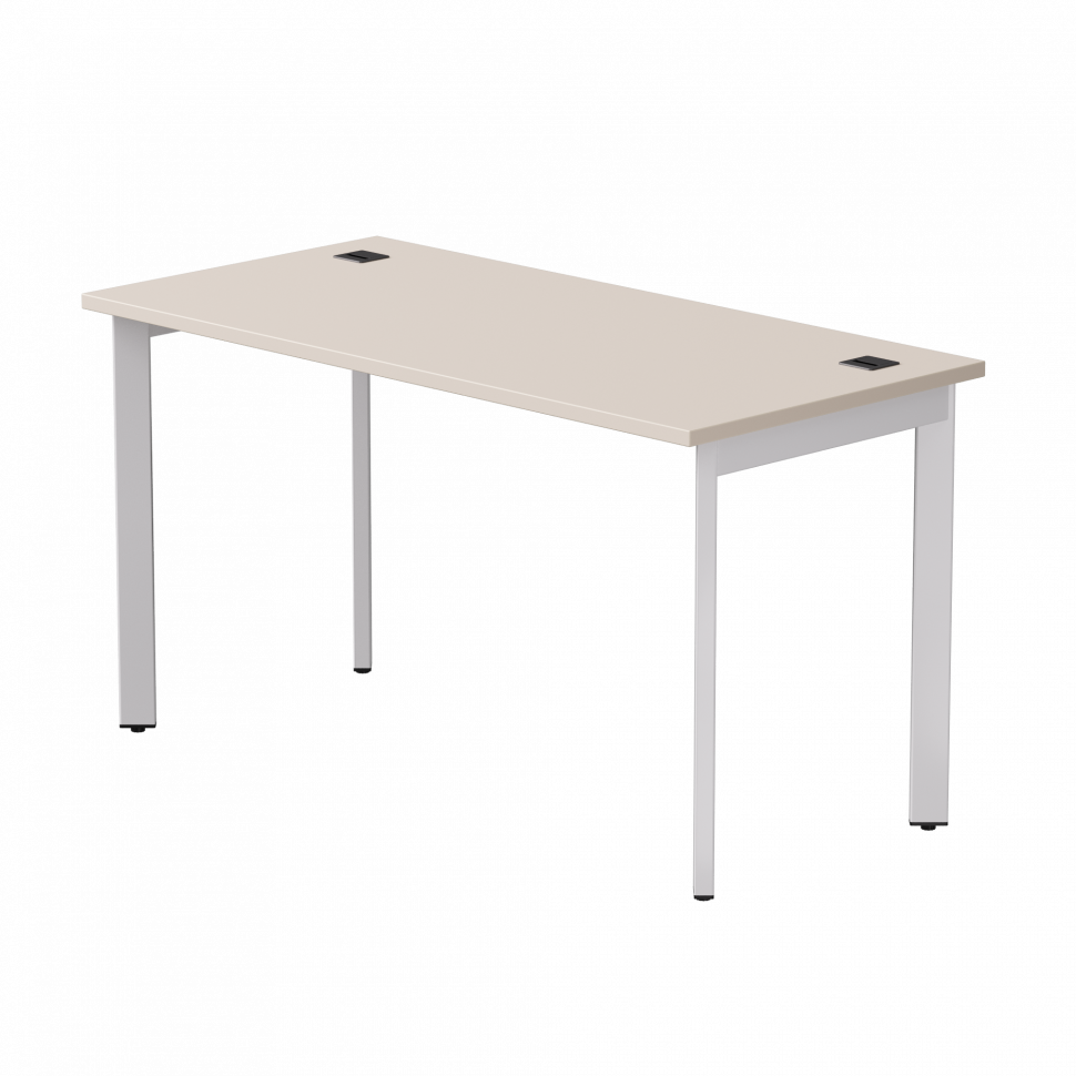 Стол прямой Everprof EVO (ЭВО) на металлокаркасе 1380х670х755 мм опоры 45гр Кашемир/Белый
