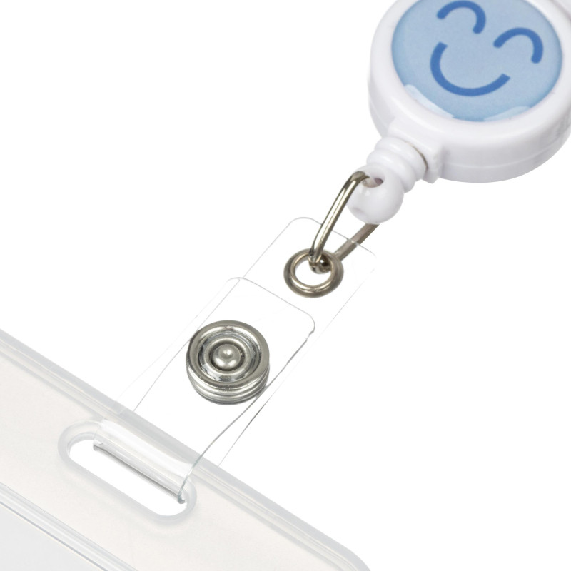 Картхолдер на рулетке с карабином №1 School/Комус Класс Смайл, трос 45 см