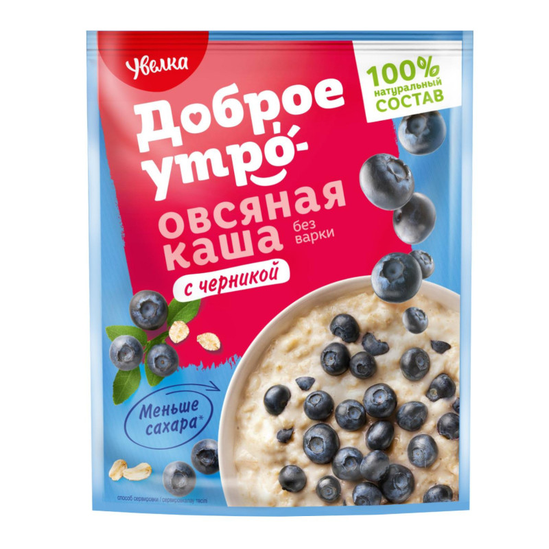 Каша Увелка овсяная с черникой 40гх20шт/уп