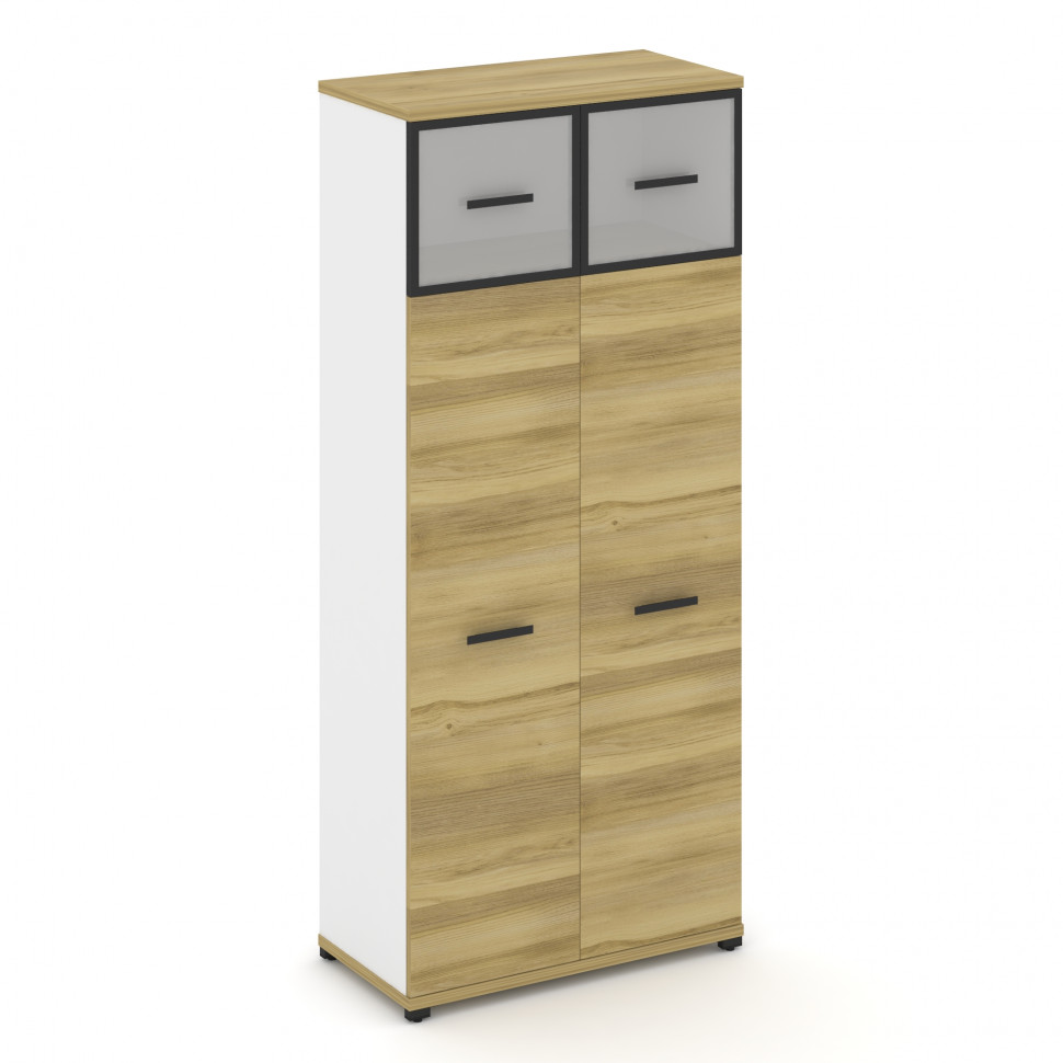 Concept Шкаф 1 широкая секция, 5 ниш CN.STS-517 RMB B Дуб Винченцо/Белый Бриллиант/Металл Черный/Сат