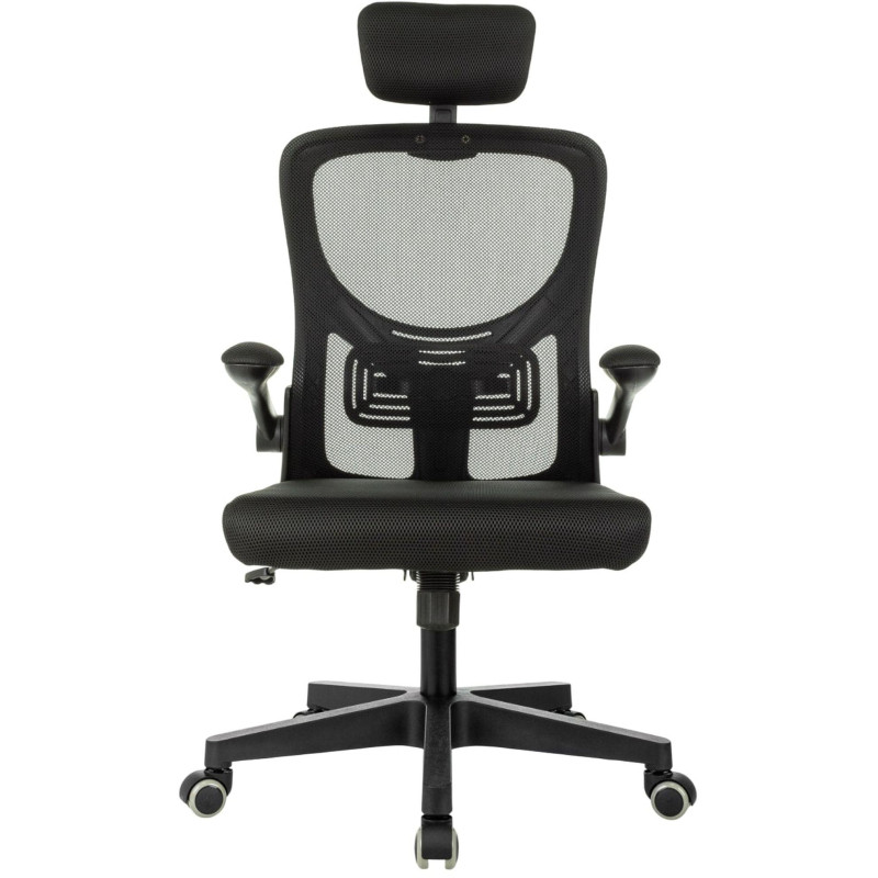 Кресло VB_Бюрократ MC-101-H черный сетка/ткань с подголов. крестов. пластик