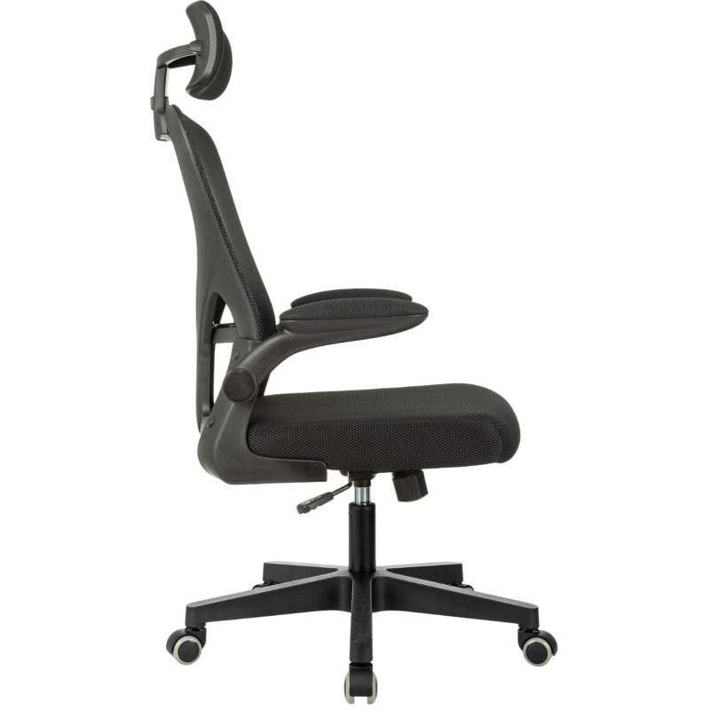 Кресло VB_Бюрократ MC-101-H черный сетка/ткань с подголов. крестов. пластик