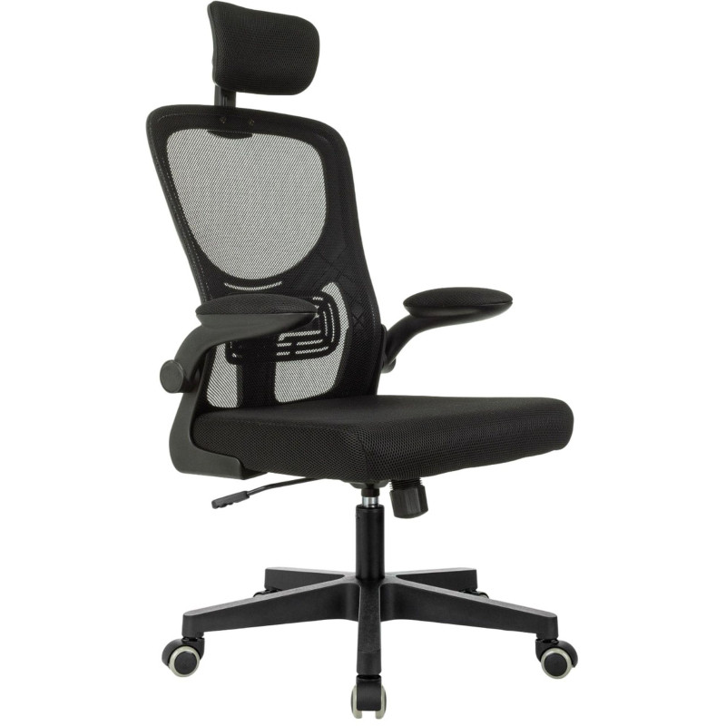 Кресло VB_Бюрократ MC-101-H черный сетка/ткань с подголов. крестов. пластик