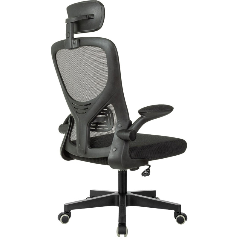 Кресло VB_Бюрократ MC-101-H черный сетка/ткань с подголов. крестов. пластик