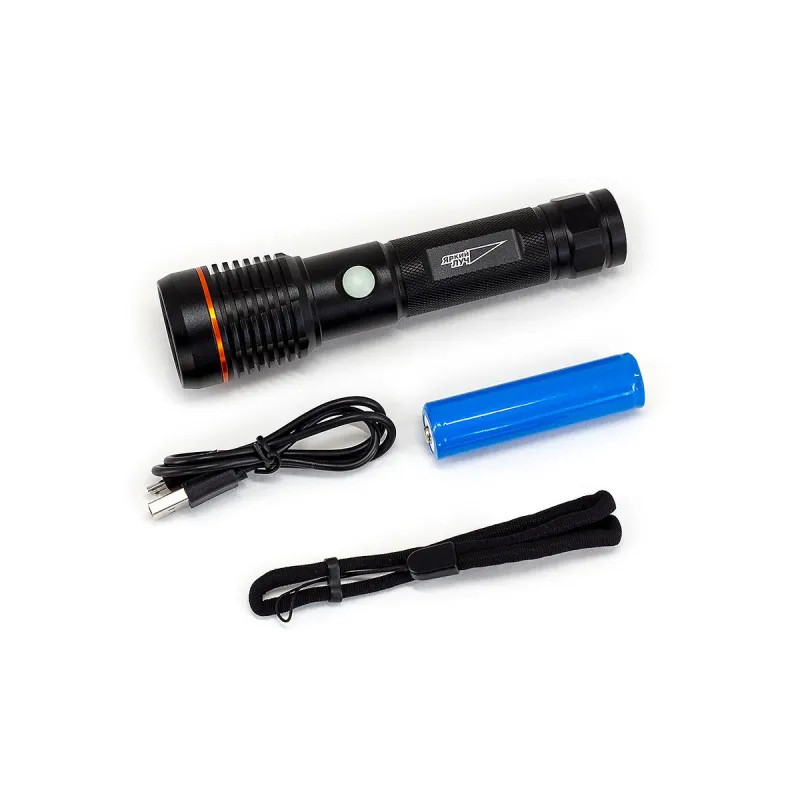 Фонарь ручной ЯРКИЙ ЛУЧ T7v.3 Osram P9 max 5000K 3 реж. IPX4 акк