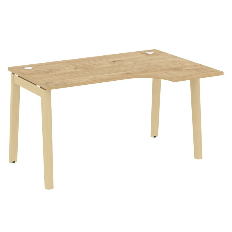 Onix Wood Стол эргономичный правый OW.SA-2 (R) Тиквуд Светлый/Дуб Светлый/Металл Белый 1380*980*750