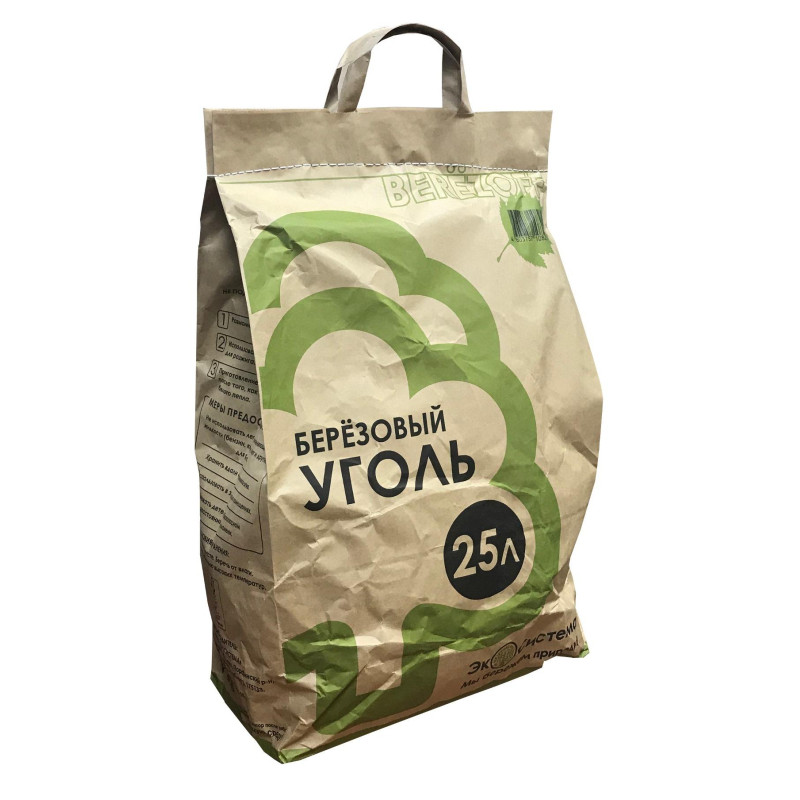 Уголь древесный Березофф Крафт-пакет с ручкой 2,5кг
