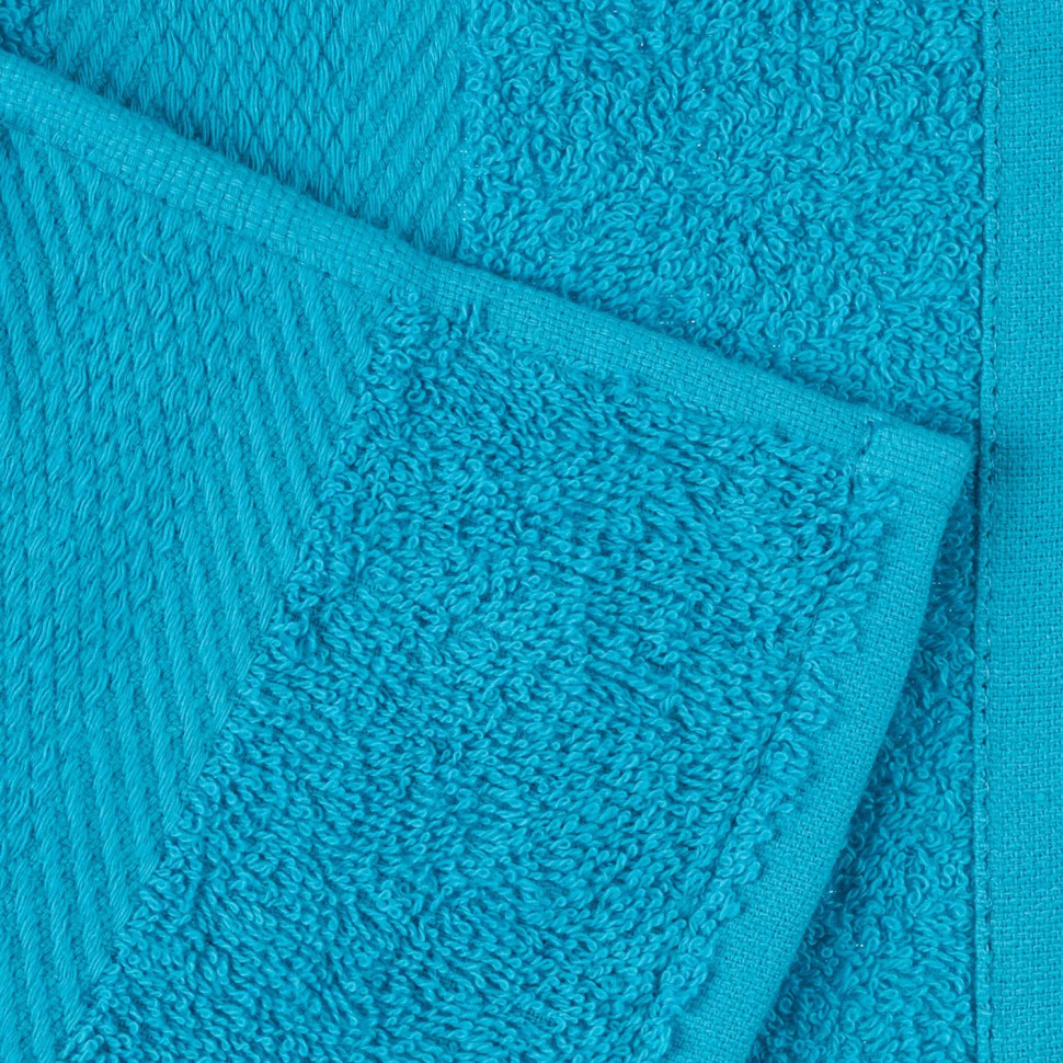 Набор полотенец махровых бордюр 440 г/м2, 70х140 ярко-бирюзовый, 5шт