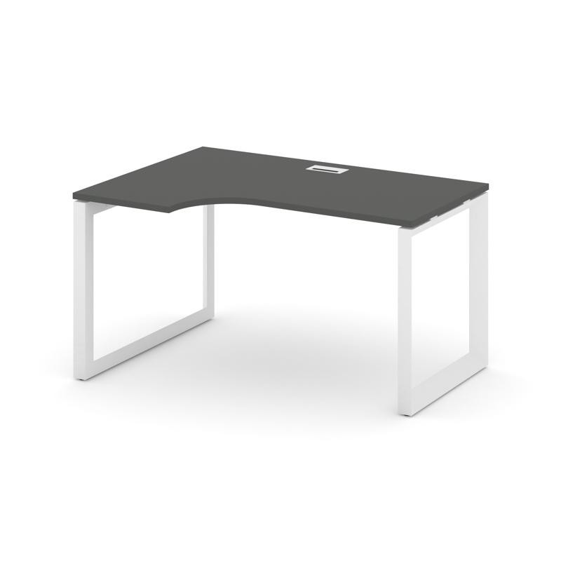 Style Project Стол рабочий эргономичный SN-59O.SPA-002(L) Антрацит/Металл Белый/Белый Заглушка 1580*