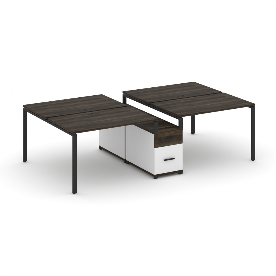 Concept Рабочая станция 4 места с двухсторонней опорной тумбой CN.DRS-314 B Дуб Мали/Белый Бриллиант Concept Рабочая станция 4 места с двухсторонней опорной тумбой CN.DRS-314 B Дуб Мали/Белый Бриллиант