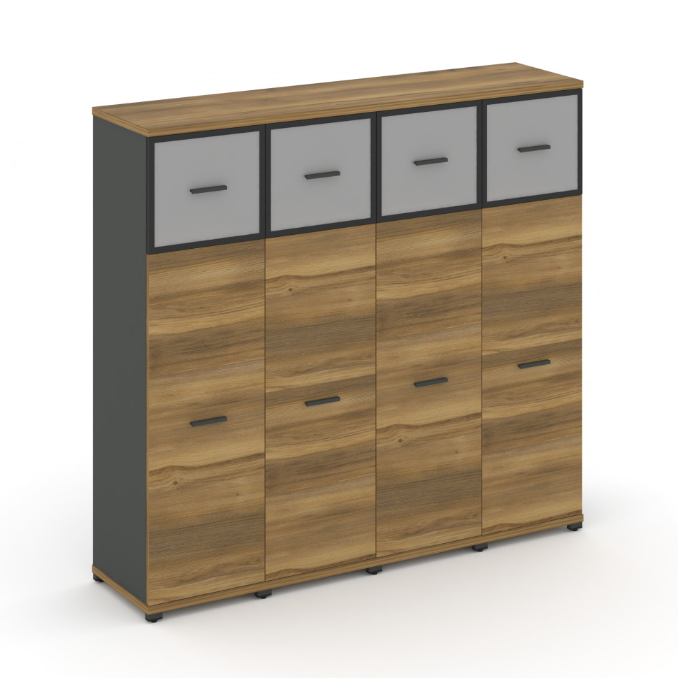 Concept Шкаф 4 узкие секции, 4 ниши CN.STU-444 RMB A Сандал Янтарный/Антрацит/Металл Антрацит/Сатин