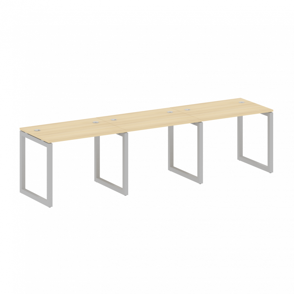 Metal System Quattro Рабочая станция на 3 места на О-образном м/к 50БО.СМ-3.1 Акация Лорка/Металл Се