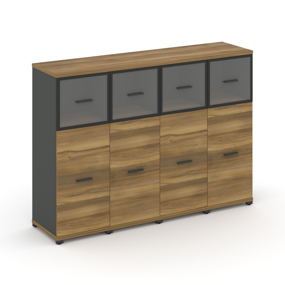 Concept Шкаф 4 узкие секции, 3 ниши CN.STU-344 RPB A Сандал Янтарный/Антрацит/Металл Антрацит/Прозра