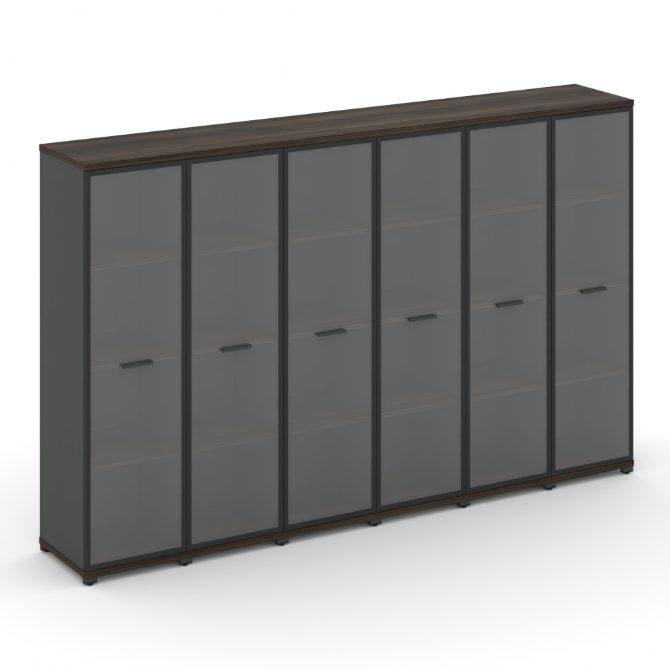 Concept Шкаф 6 узких секций, 4 ниши CN.STU-466 RPB A Дуб Мали/Антрацит/Металл Антрацит/Прозрачный 25