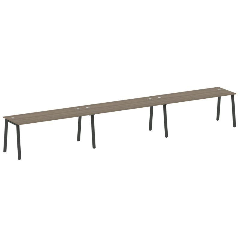 Metal System Рабочая станция на 3 места на А-образном м/к БА.СМ-3.5 Вяз Благородный/Металл Антрацит