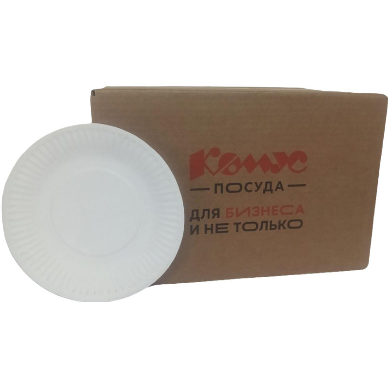 Тарелка одноразовая бум. 17см, белая, НМ-190 500шт/кор