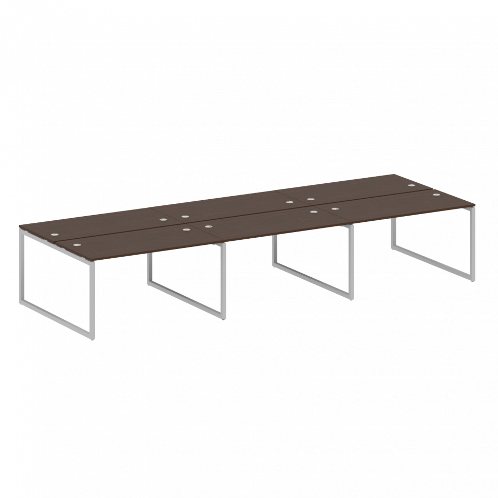 Metal System Quattro Рабочая станция на 6 раб. мест на О-образном м/к 40БО.СМ-6.3 Венге Цаво/Металл Metal System Quattro Рабочая станция на 6 раб. мест на О-образном м/к 40БО.СМ-6.3 Венге Цаво/Металл