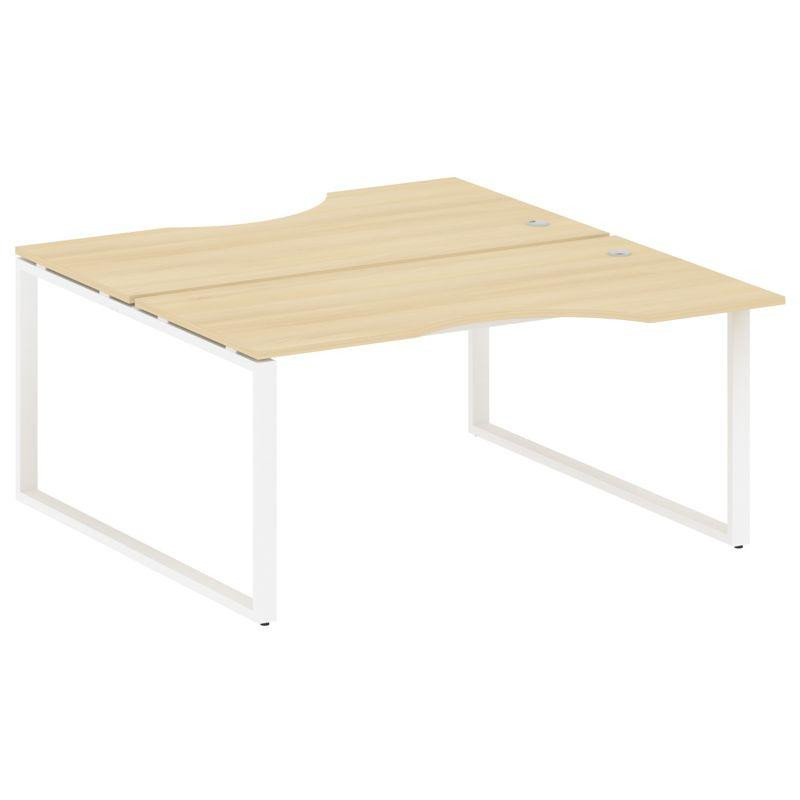 Metal System Рабочая станция криволинейная на О-образном м/к БО.РАС-СА-2.1 Акация Лорка/Металл Белый