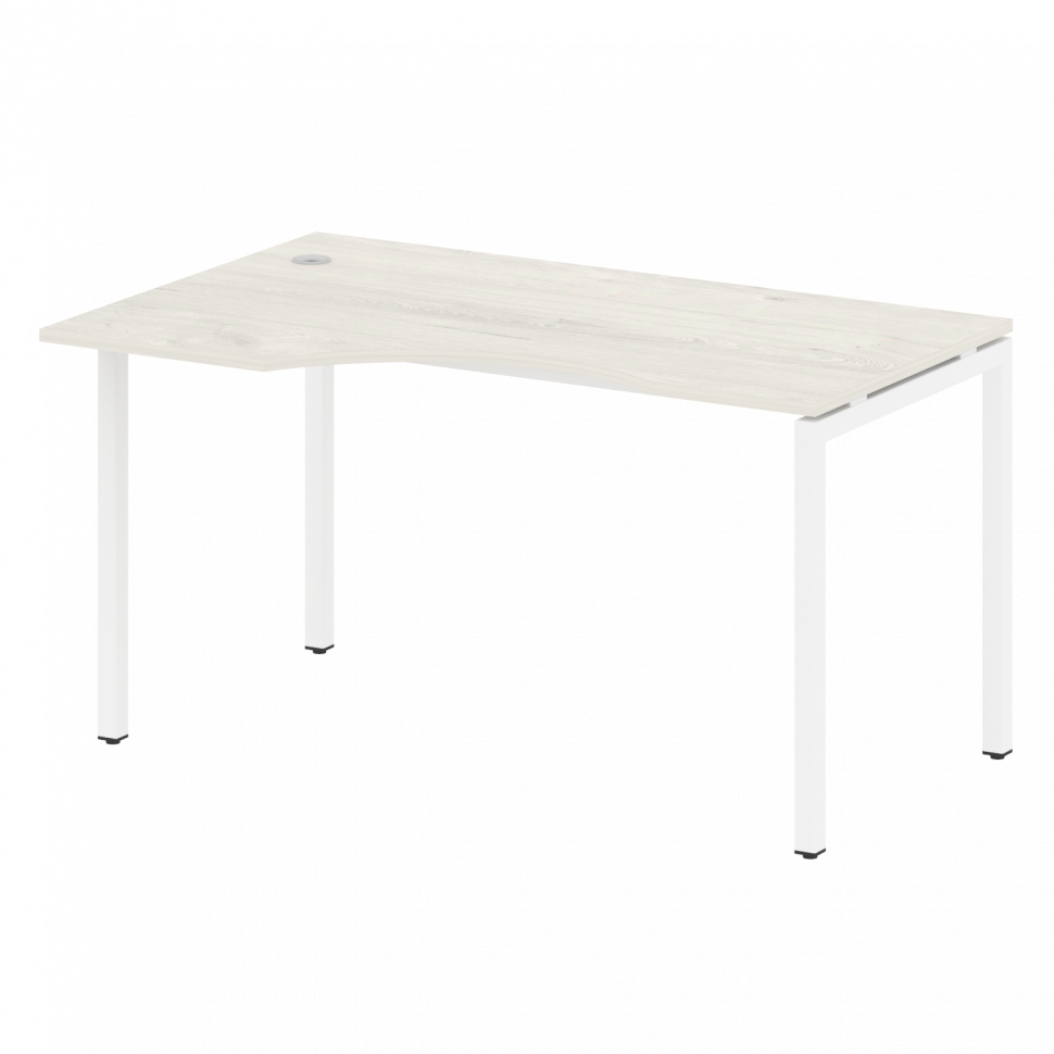 Metal System Quattro Стол криволинейный левый на П-образном м/к 40БП.СА-2 (L) Дуб Наварра/Металл Бел