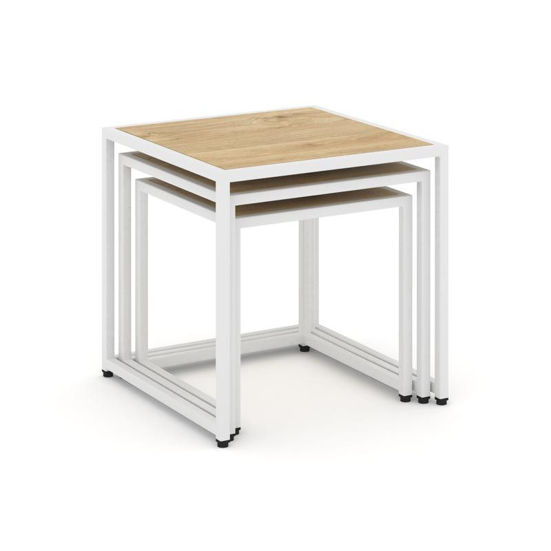 Loft Стол журнальный VR.L-SJK-45 Тиквуд Светлый/Металл Белый 450*450*450 Loft Стол журнальный VR.L-SJK-45 Тиквуд Светлый/Металл Белый 450*450*450