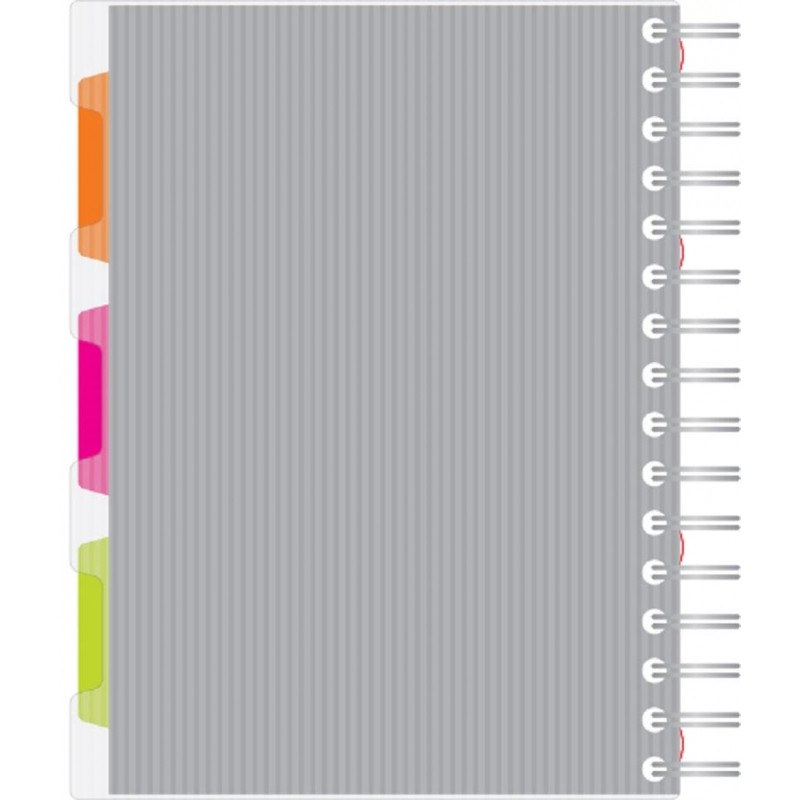 Тетрадь 140л,кл,А5,SPIRAL BOOK Серый,евроспир,обл.пласт,раздел.84109