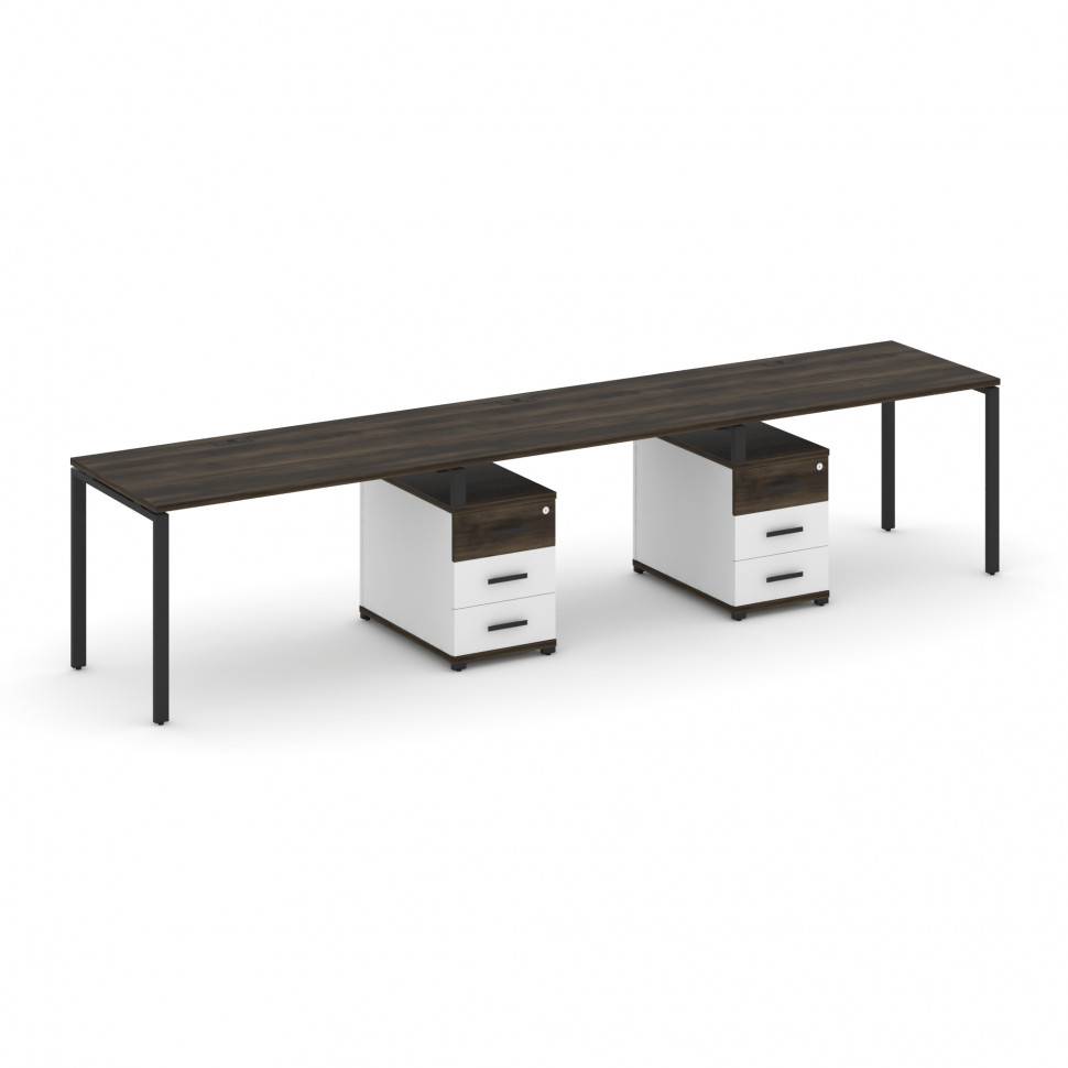 Concept Рабочая станция 3 места с 2 опорными тумбами CN.ORS-334 B Дуб Мали/Белый Бриллиант/Металл Че Concept Рабочая станция 3 места с 2 опорными тумбами CN.ORS-334 B Дуб Мали/Белый Бриллиант/Металл Че