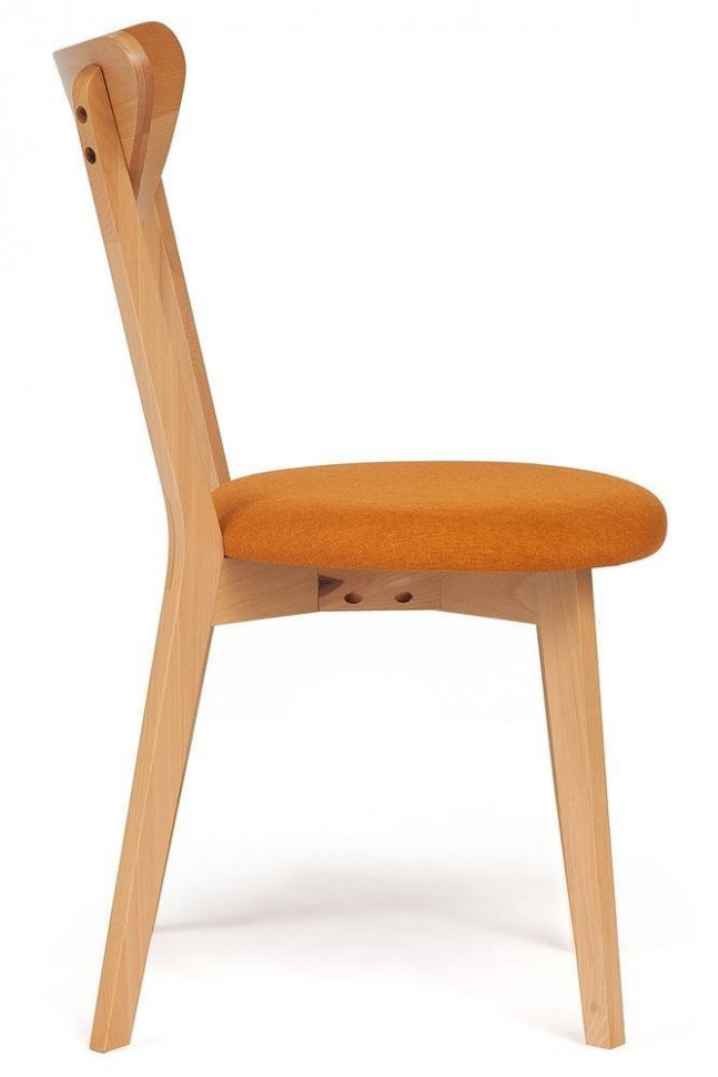 Стул мягкое сиденье/ цвет сиденья - Оранжевый, MAXI (Макси) / 1 шт. в упаковке каркас бук, сиденье ткань, 86*48.5*54.5, натуральный ( бук )