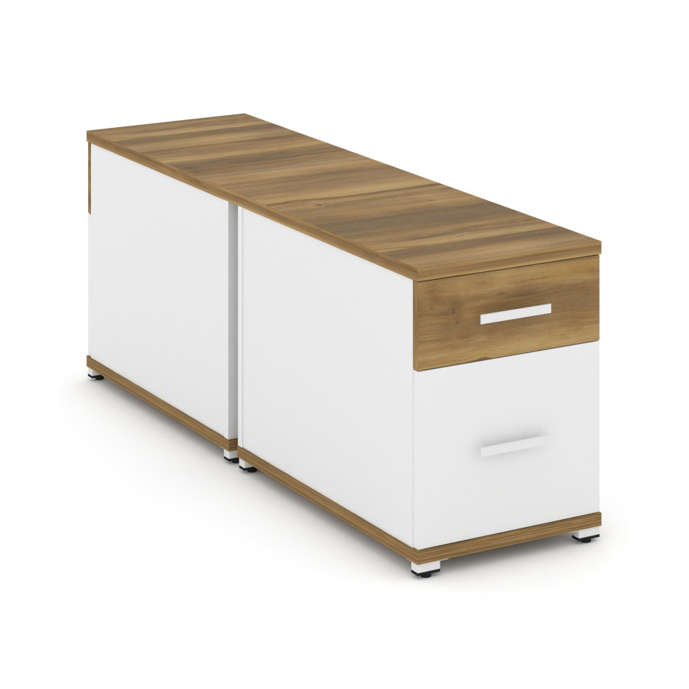 Concept Тумба двухсторонняя опорная/приставная 1 ящ.+1 распаш. фасад CN.DTGO-004 W Сандал Янтарный/Б